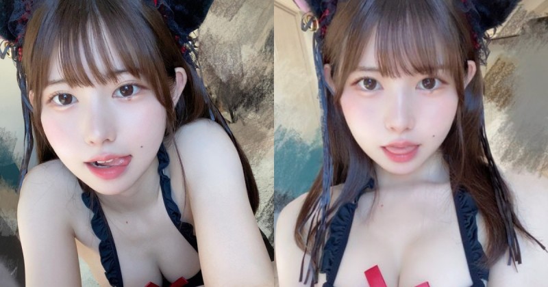 又甜又香！櫻花萌妹「雪白爆乳」cos小貓咪，精緻娃娃臉＋性感好身材！【EV棋牌】-EV棋牌