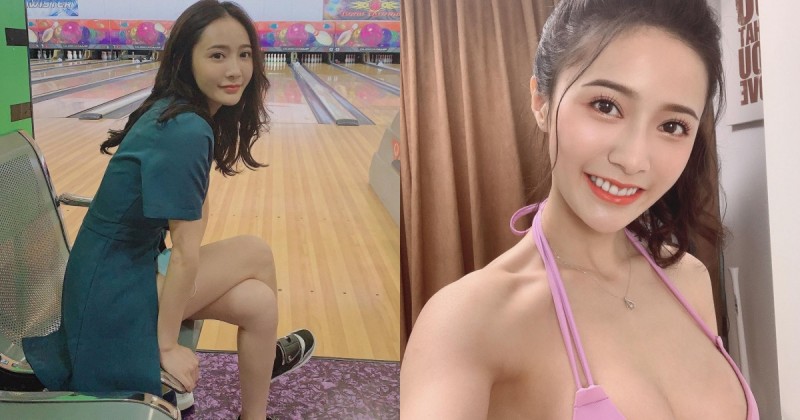 保齡球館出沒的「氣質美人」，開衩裙擺露出白皙美腿，私下比基尼穿搭根本辣翻！【EV棋牌】-EV棋牌
