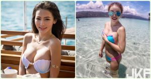 海邊白皙正妹「胸猛乳量」美乳都快滑出來！超邪惡畫面讓人受不了啊…【EV棋牌】-EV棋牌