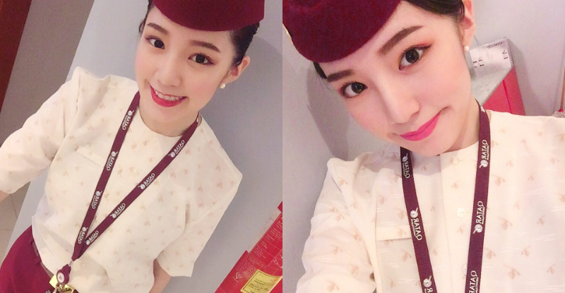 美到國外去！卡達航空台灣空姐「小陳妍希」，精緻五官超吸睛！【EV棋牌】-EV棋牌