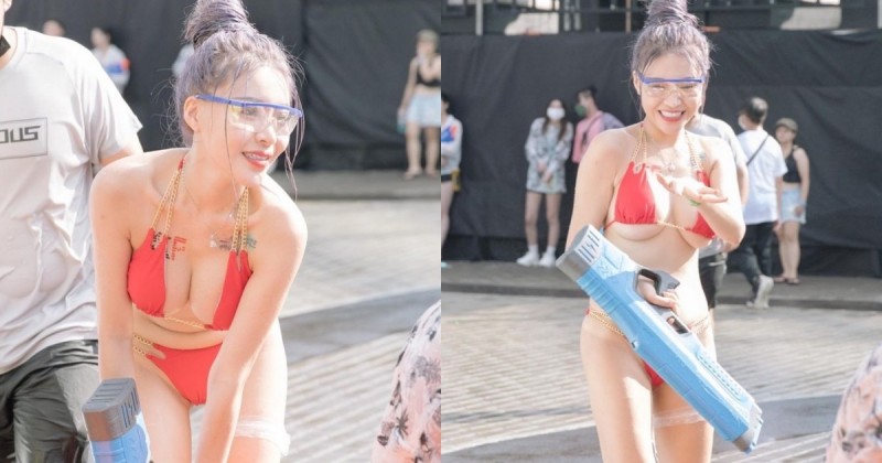 電眼正妹「Abby」挺巨乳打水戰！超清涼噴水畫面讓粉絲大飽眼福！【EV棋牌】-EV棋牌