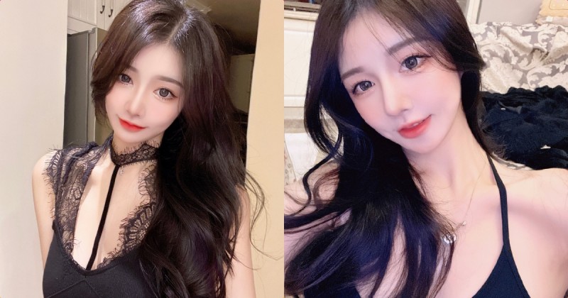 溫柔正妹「臉蛋讓人迷戀」，黑色蕾絲裝展現「火辣氣息」！【EV棋牌】-EV棋牌