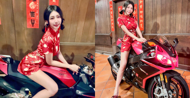 「性感旗袍妹」跨玉腿騎重機，違和畫面搭銷魂曲線讓人秒醉【EV棋牌】-EV棋牌