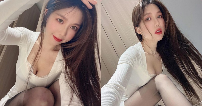 美乳攝影師「紗那醬」誘惑蹲地自拍，火辣的「黑絲造型」讓人受不了！【EV棋牌】-EV棋牌