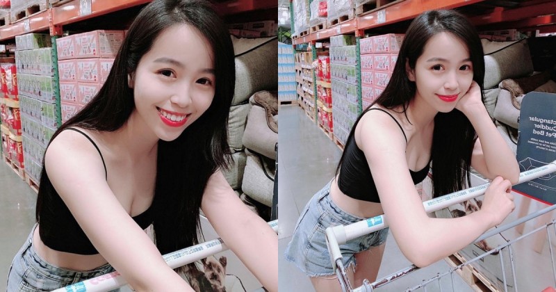 好市多大採購！甜美氣質正妹「Alva」細肩帶爆乳背心，「雪白美乳」若隱若現！【EV棋牌】-EV棋牌