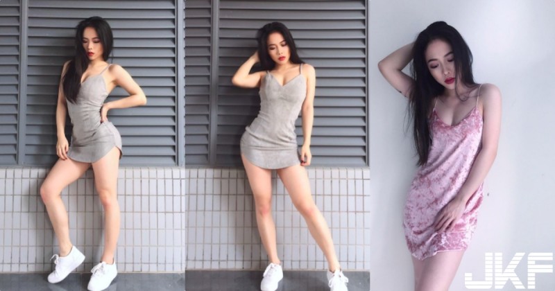 崇尚歐美風格「爆乳奶妹」，姿態撩人「只愛細肩帶」渾圓辣乳緊緊繃著快撐不住啦～【EV棋牌】-EV棋牌