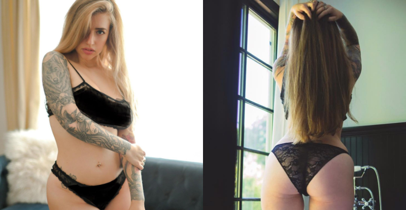 刺青妹拍寫真展現美式豐潤體　鏡頭下無虛假真實呈現　網友：夠真誠～【EV棋牌】-EV棋牌