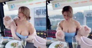 太狂啦！辛尤里新加坡纜車上「爆乳賞日落」，邊吃邊喝嗨到上空品美酒！【EV棋牌】-EV棋牌