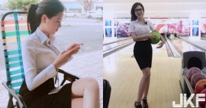 想一起打保！「巨乳汽車業代」白色襯衫「胸前超緊繃」，打保的話會不會炸開呢？【EV棋牌】-EV棋牌