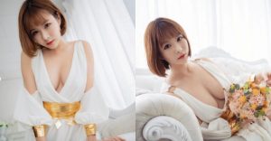 眼神很毒！Ｆ級尤物「希維亞Sylvia」側躺掉出白皙嫩乳，強大奶力無限震撼雄性圈！【EV棋牌】-EV棋牌