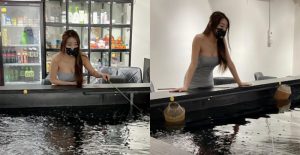 釣蝦驚見對面口罩妹子「爆乳垂釣」　飽滿雙峰快要掉出來了！【EV棋牌】-EV棋牌