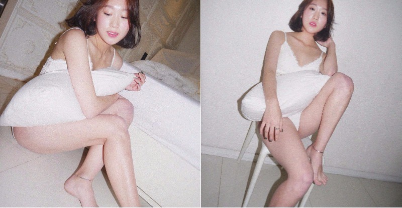 妹子性感睡衣大露「白嫩酥胸」加碼露出長腿，銷魂畫面讓人快要受不了啦…【EV棋牌】-EV棋牌