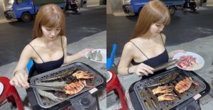 鄰居正妹「爆乳BBQ」好火辣　仔細看是最性感英文教師！【EV棋牌】-EV棋牌