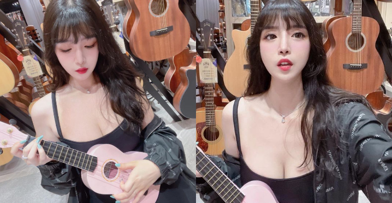 英文老師「宇倩Chloe」倒「雪嫩大乳」彈烏克麗麗，養眼畫面滿足粉絲身心靈【EV棋牌】-EV棋牌