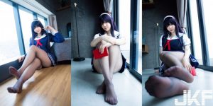 爆乳Coser化身「巨乳霞之丘詩羽」薄絲黑絲襪+水手服 超邪惡視角根本逼人犯罪啊【EV棋牌】-EV棋牌