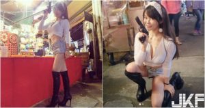 提槍上陣！樂華夜市出現「爆奶短褲妹」射氣球！火辣辣「白嫩大奶」害路人都看呆！【EV棋牌】-EV棋牌