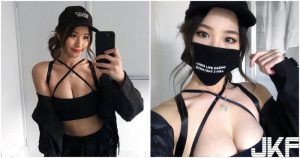 口罩正妹胸前大露「豐滿美乳」，養眼兩粒「長輩太有料」了！【EV棋牌】-EV棋牌