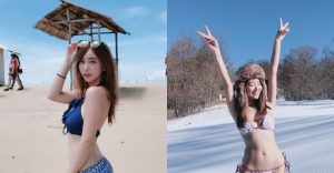 就是只想穿這樣！小隻馬「張雅涵 Kimi」不管沙灘還是雪地都只穿比基尼！【EV棋牌】-EV棋牌