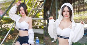 北科大捕獲陽光妹「妮娜張張」,運動內衣「爆乳細腰」震撼校園!【EV棋牌】-EV棋牌