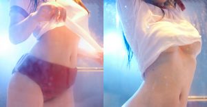 濕透「布魯馬」エロ感滿點　學生妹子大膽掀衣露出雪白嫩乳！【EV棋牌】-EV棋牌