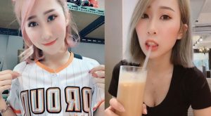 正妹葛瑞絲喝奶茶「乳溝微露」，性感低胸畫面太撩人！【EV棋牌】-EV棋牌