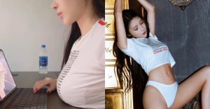 「沈琪琪」雙峰太龐大，「雪嫩厚乳」頂在桌上才能認真辦公【EV棋牌】-EV棋牌