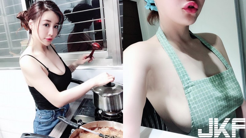 性感爆乳廚娘「李萱」下麵給你吃！超大尺度做飯畫面，圍裙露出豐滿側乳讓人瞬間飢餓…