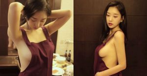 獻上深夜料理！巨乳小廚娘「裸體圍裙」做菜　側邊掉出渾圓奶球【EV棋牌】-EV棋牌