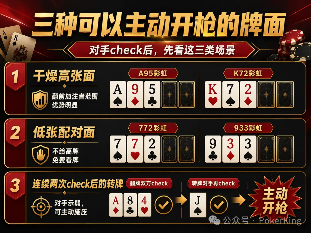 【EV扑克】别再被“免费牌”坑了:翻牌没中,为什么高手反而更敢开枪?