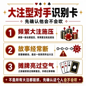 【EV扑克】牌桌上总有人拿大注压你？三步教你抓诈，别再白白弃牌【EV棋牌】-EV棋牌