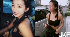 車邊出現「馬甲小辣妹」!叼著棒棒糖俏皮又可愛!胸前「小露乳溝」有點兇!【EV棋牌】-EV棋牌