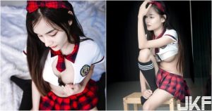 學生妹管不住奶！「渾圓白乳」不時外放，火辣陰影撩到人揮旗致敬！【EV棋牌】-EV棋牌