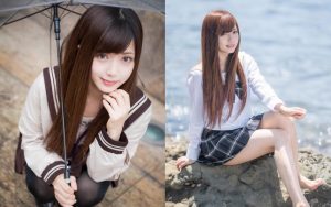 清純制服櫻花妹「寧々*nene」水手服+雙馬尾組合太OP 柔滑肌膚讓人超想舔【EV棋牌】-EV棋牌