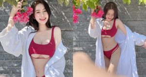 超心機泳裝設計！「雪白美乳正妹」南半球擠出，小型「人字下緣乳」好兇猛【EV棋牌】-EV棋牌