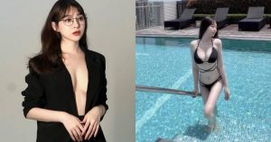 中壢花藝師「若㚥」氣質性感兼具,中空西裝露「兇猛雪乳」!【EV棋牌】-EV棋牌