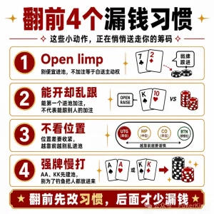 【EV扑克】翻前四个坏习惯:别再让筹码从“随手一下”里漏走【EV棋牌】-EV棋牌