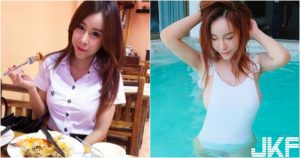 「爆乳學生妹」餐廳吃飯!制服緊繃到扣子炸開!泳裝「霸氣側乳外露」好巨大!【EV棋牌】-EV棋牌
