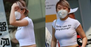 奶罩可以不戴但口罩不行!街拍巨乳妹「無罩上路」大開車頭燈【EV棋牌】-EV棋牌
