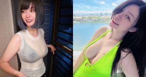 暴雨天「郭鬼鬼Angela」白衣全濕透！性感黑內衣無所遁形，G罩杯豪乳被看光啦！【EV棋牌】-EV棋牌