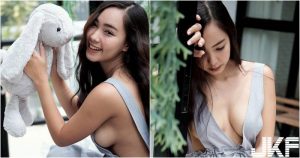 這奶太狂！「洋裝露奶妹」衣服設計好大膽！側邊「白嫩圓乳」都跑出來啦！【EV棋牌】-EV棋牌