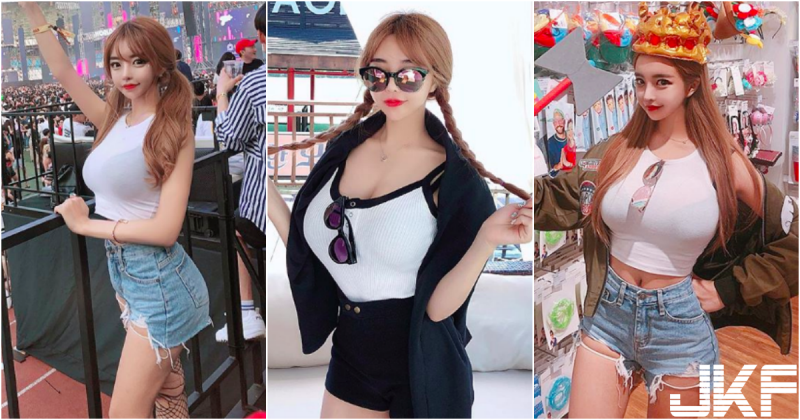 超爆乳！路邊驚見「白皙大奶妹」誘惑乳量太逆天！超邪惡「美胸視角」畫面好害羞啊…