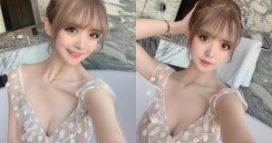 甜心妹子穿點點洋裝「雪乳現形」,飽滿胸型弧度太養眼!【EV棋牌】-EV棋牌
