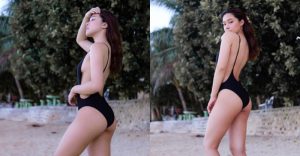 性感姐姐穿「暴露狂泳衣」露極品水滴側乳！高衩秀出性感密大腿！【EV棋牌】-EV棋牌