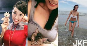 好狂！遠航正妹空姐「奶夾貓咪」的超大乳量！脫下衣服後的深溝讓人大喊受不了…【EV棋牌】-EV棋牌