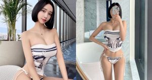 短髮御姐「玩水造型辣到翻」,「胸前大車頭燈」有夠沈重!【EV棋牌】-EV棋牌