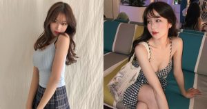 嫵媚型正妹「格子低胸裝太辣」，隨意一個轉身就好性感！【EV棋牌】-EV棋牌